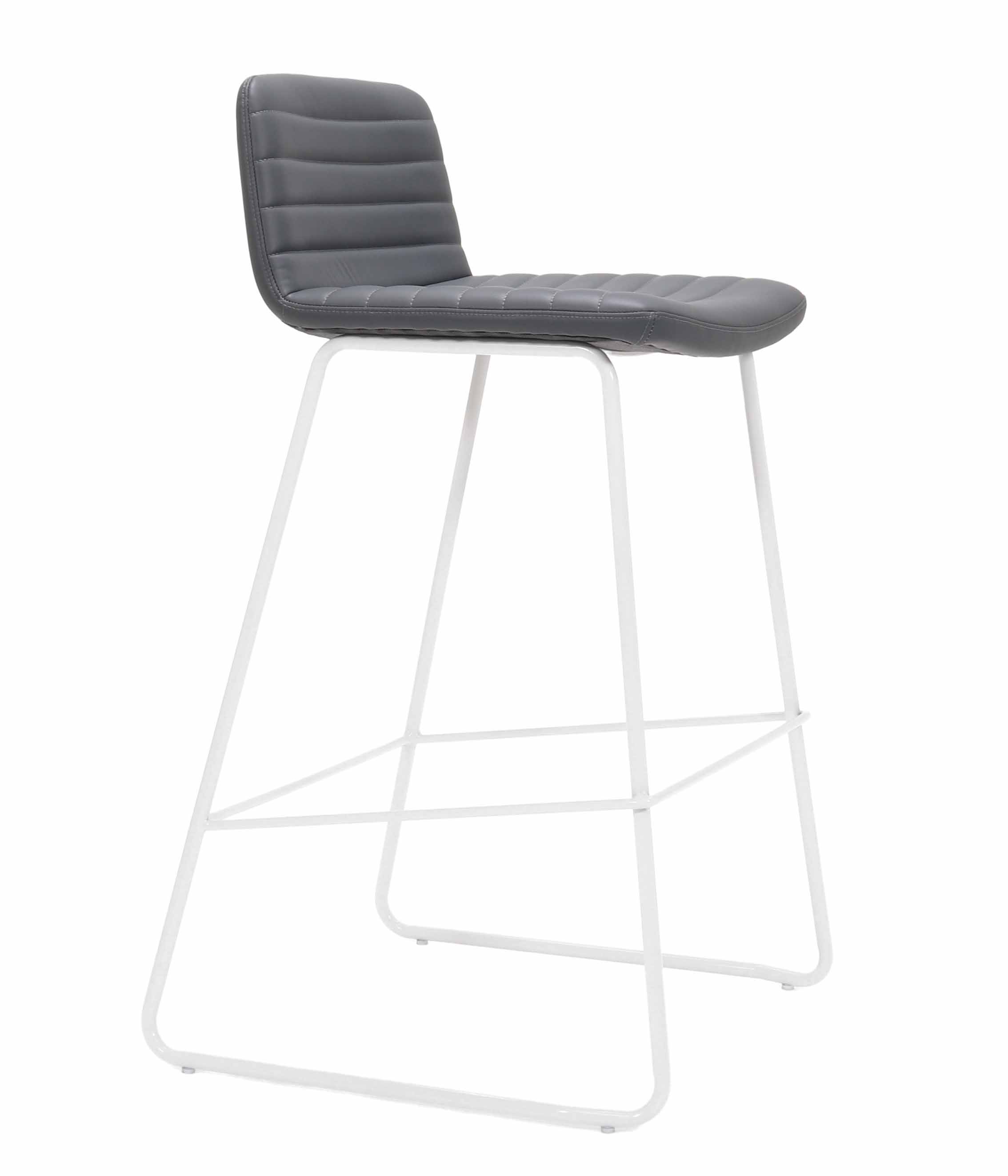 Pixel Counter Stool - Navy PU with White Frame